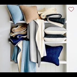 24” Square Pottery Barn Navy Thermal Sherpa Back Knit Pillow Covers